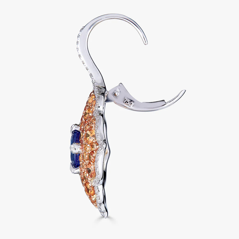 Piranesi Yellow Gold Pasha Drop Earrings - Orange Sapphire E5132BOVOR-YWG #4