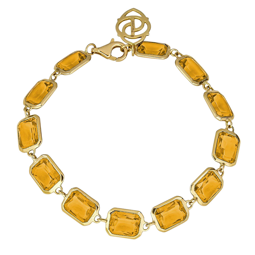 Piranesi Yellow Gold Pietra Emerald Cut Bracelet - Yellow Citrine B4573-CIT