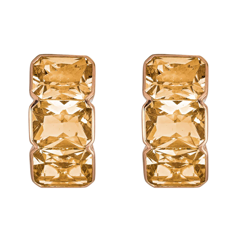 Piranesi Yellow Gold Pietra Huggie Earring - Yellow Citrine E5371-CIT