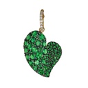 Piranesi Yellow Gold Wave Heart Large Pendant - Tsavorite P1450-TSA