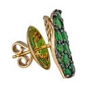 Piranesi Yellow Gold Wave Heart Medium Earring - Tsavorite E5389-TSA #2