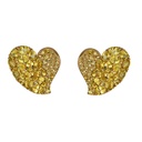 Piranesi Yellow Gold Wave Heart Medium Earring - Yellow Sapphire E5389-Y