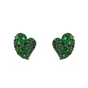 Piranesi Yellow Gold Wave Heart Small Earring - Tsavorite E5017-TSA