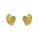 Piranesi Yellow Gold Wave Heart Small Earring - Yellow Sapphire E5017-Y