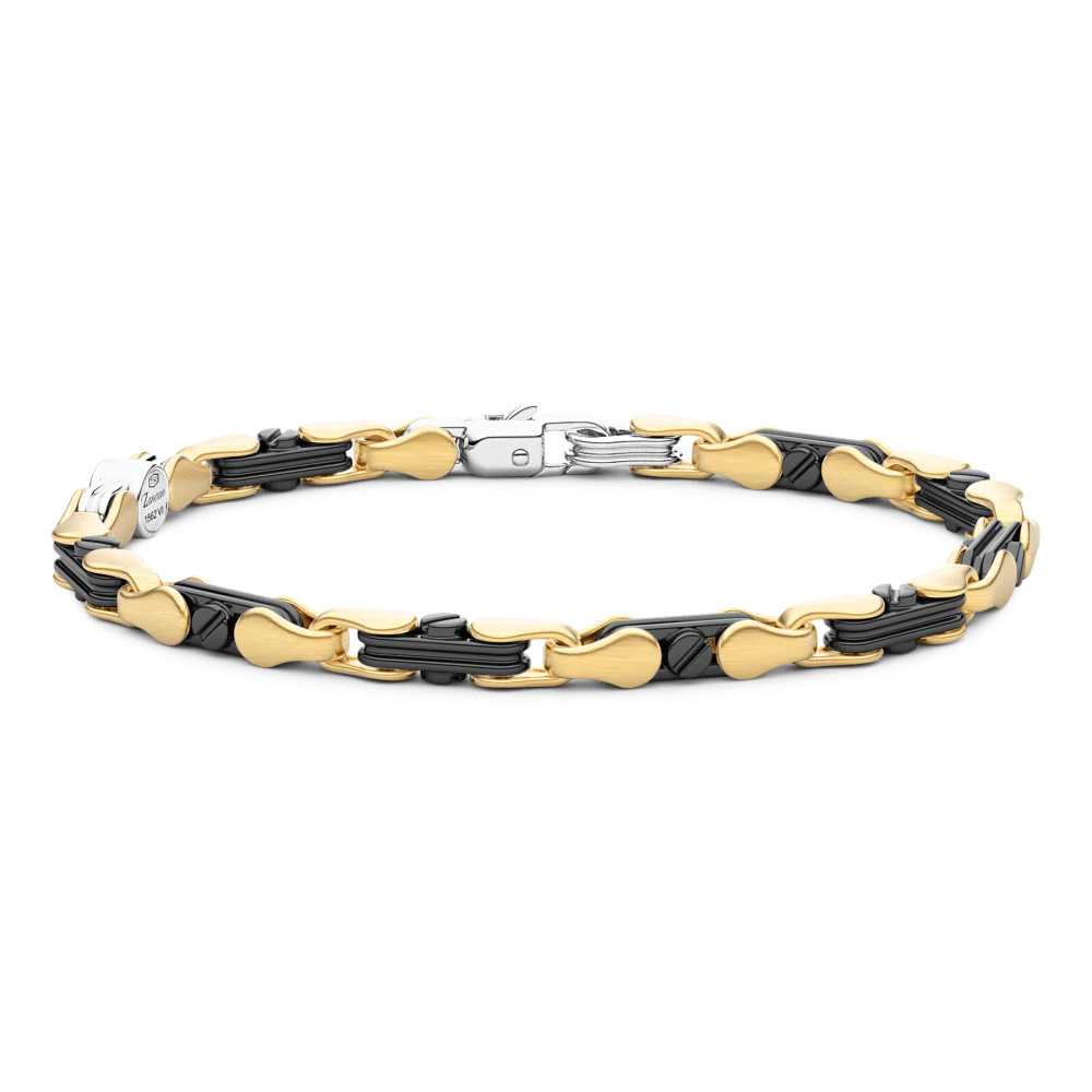 Zancan Zancan 18K Gold And Black Ceramic Bracelet KB037