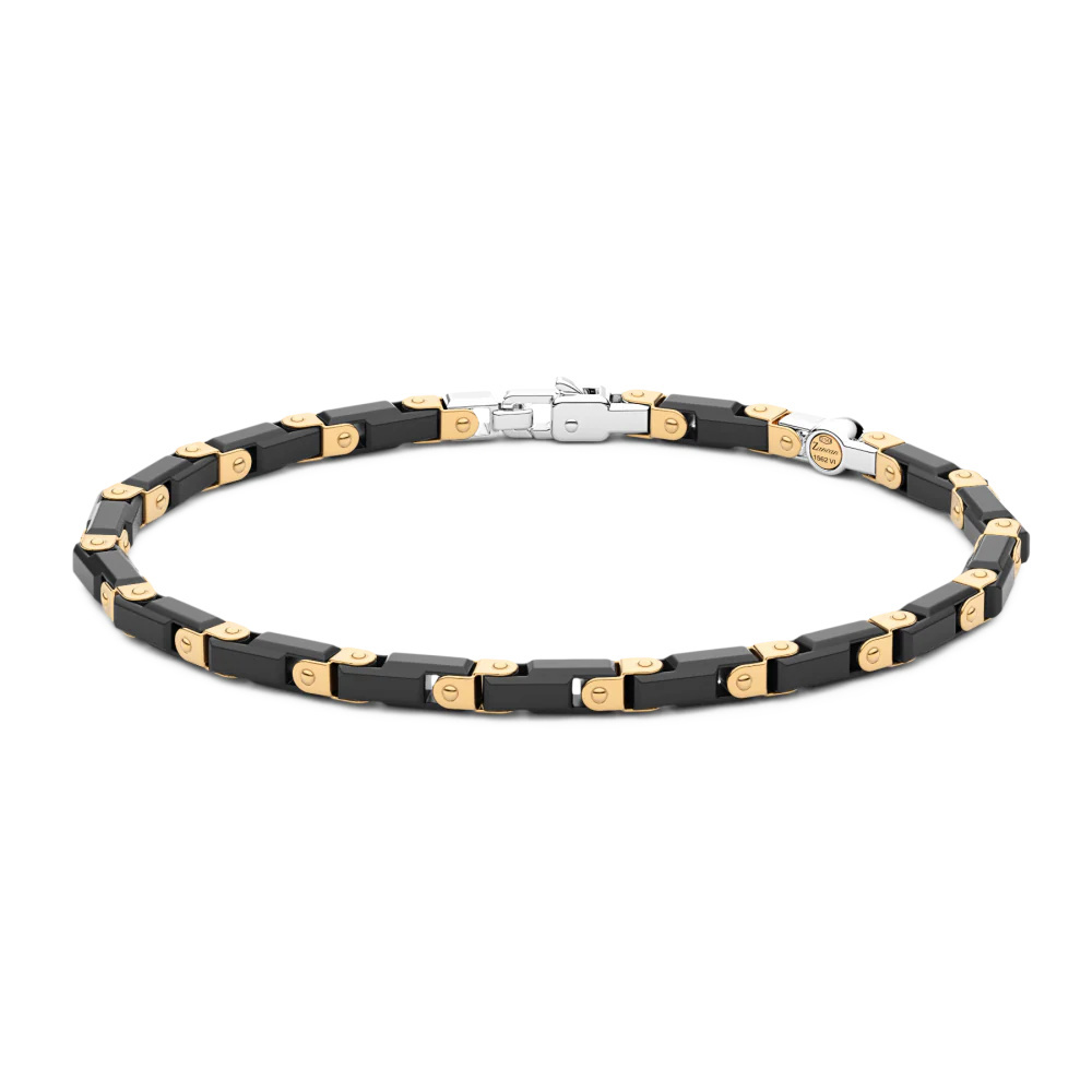 Zancan Zancan 18K Gold And Black Ceramic Bracelet KB040