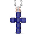 Zancan Zancan 18K Gold Cross Pendant Necklace With Blue Sapphires UC102BR