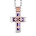 Zancan Zancan 18K Gold Cross Pendant Necklace With Blue Sapphires UC102BR #2