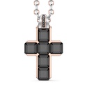 Zancan Zancan 18K Gold Necklace With Black Diamond Cross Pendant UC101R