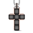 Zancan Zancan 18K Gold Necklace With Black Diamond Cross Pendant EC955