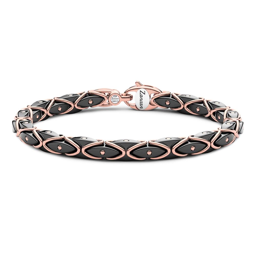 Zancan Zancan Bracelet In 18K Gold And Black Ceramic KB039R-N