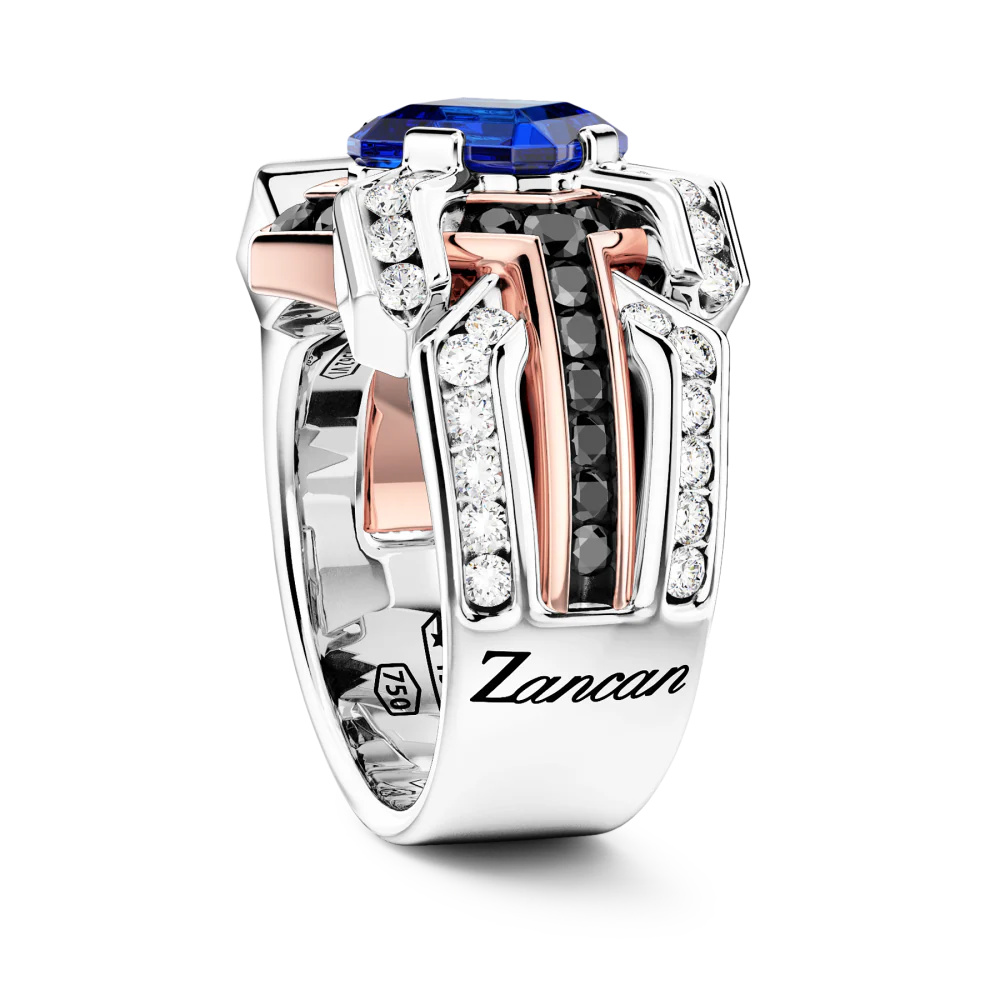 Zancan Zancan Chevalier Ring In 18Kt Gold And Blue Sapphire EA392 #2