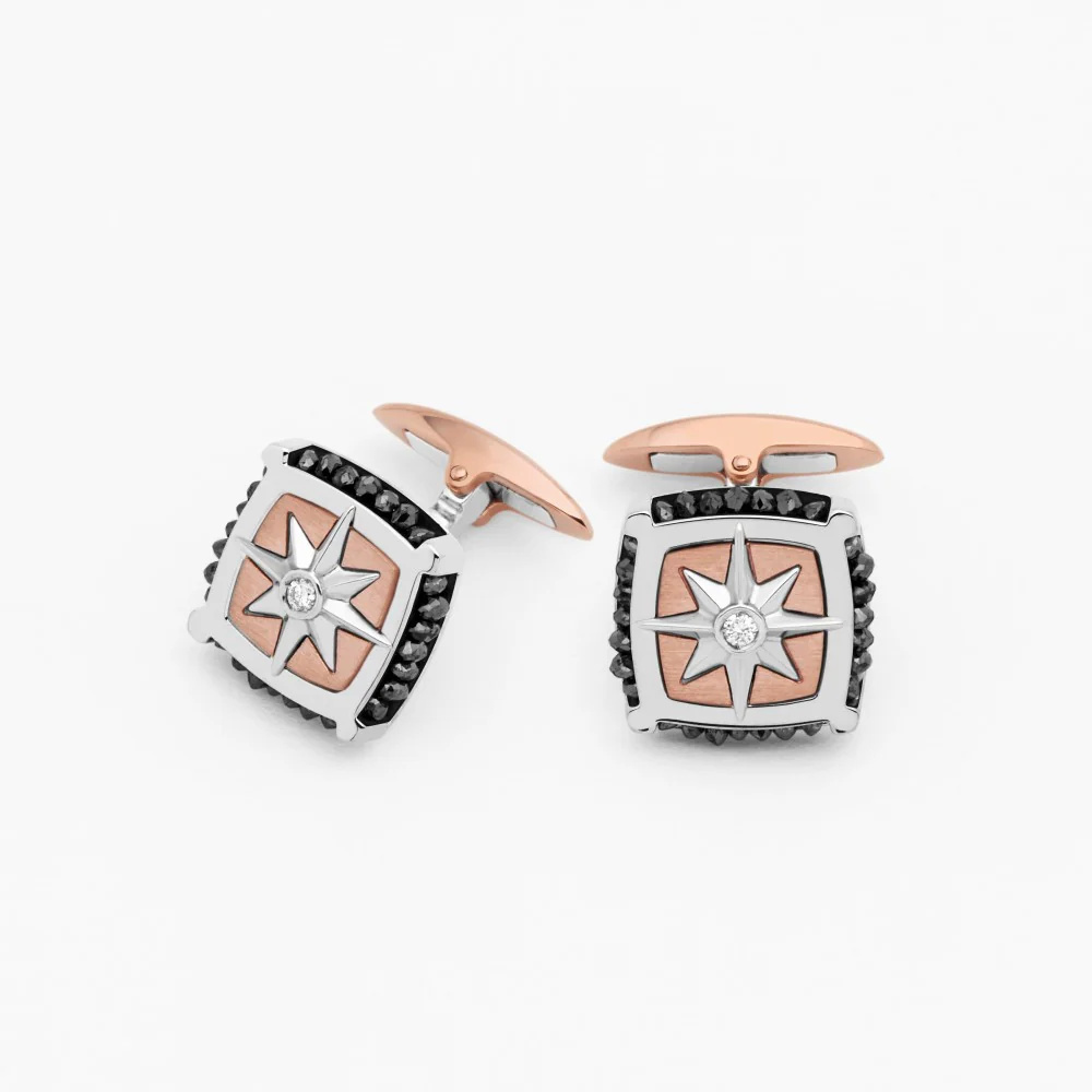 Zancan Zancan Gold And Diamond Cufflinks EPO119BR