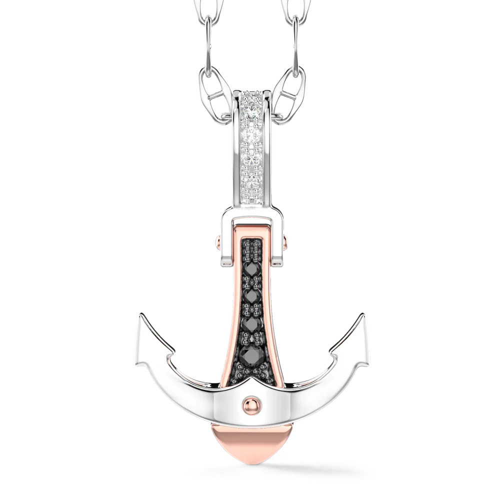 Zancan Zancan Gold Necklace With Anchor Pendant And Diamonds EC295RB