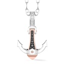 Zancan Zancan Gold Necklace With Anchor Pendant And Diamonds EC295RB