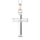 Zancan Zancan Gold Necklace With Cross Pendant And Diamonds EC595