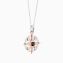 Zancan Zancan Gold Necklace With Wind Rose Pendant And Diamonds EC833BR