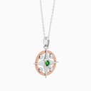 Zancan Zancan Gold Necklace With Wind Rose Pendant And Diamonds EC834RB-SM