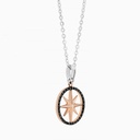 Zancan Zancan Gold Necklace With Wind Rose Pendant And Diamonds EC630BR