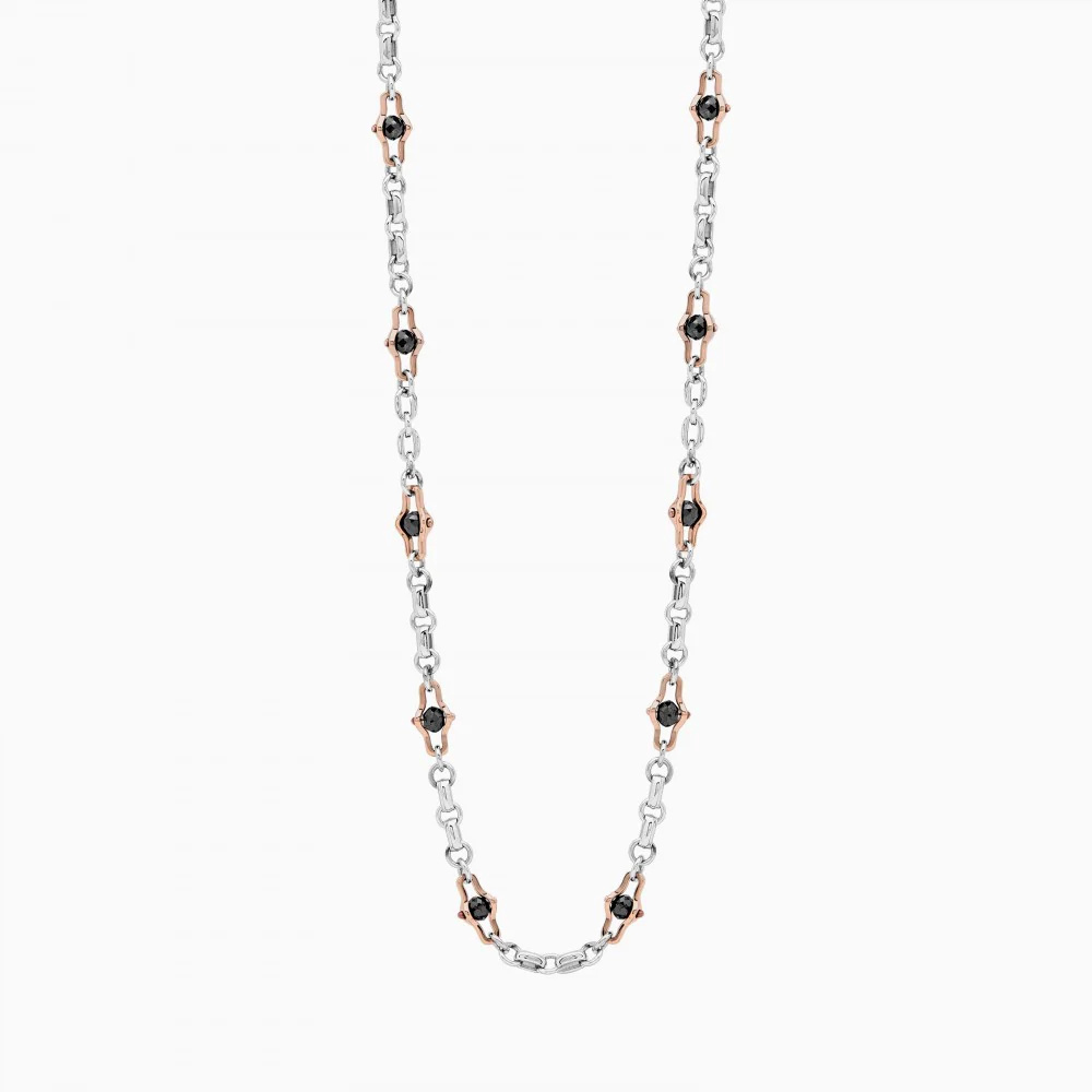 Zancan Zancan Mens White Gold Necklace With Diamonds EC236