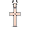 Zancan Zancan Necklace In Titanium And 18Kt Gold With Cross Pendant And Diamond ETC200