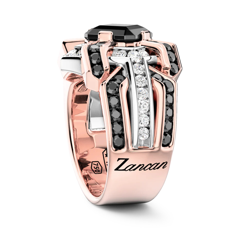 Zancan Zancan Ring In 18Kt Gold With Black Diamond EA393 #2
