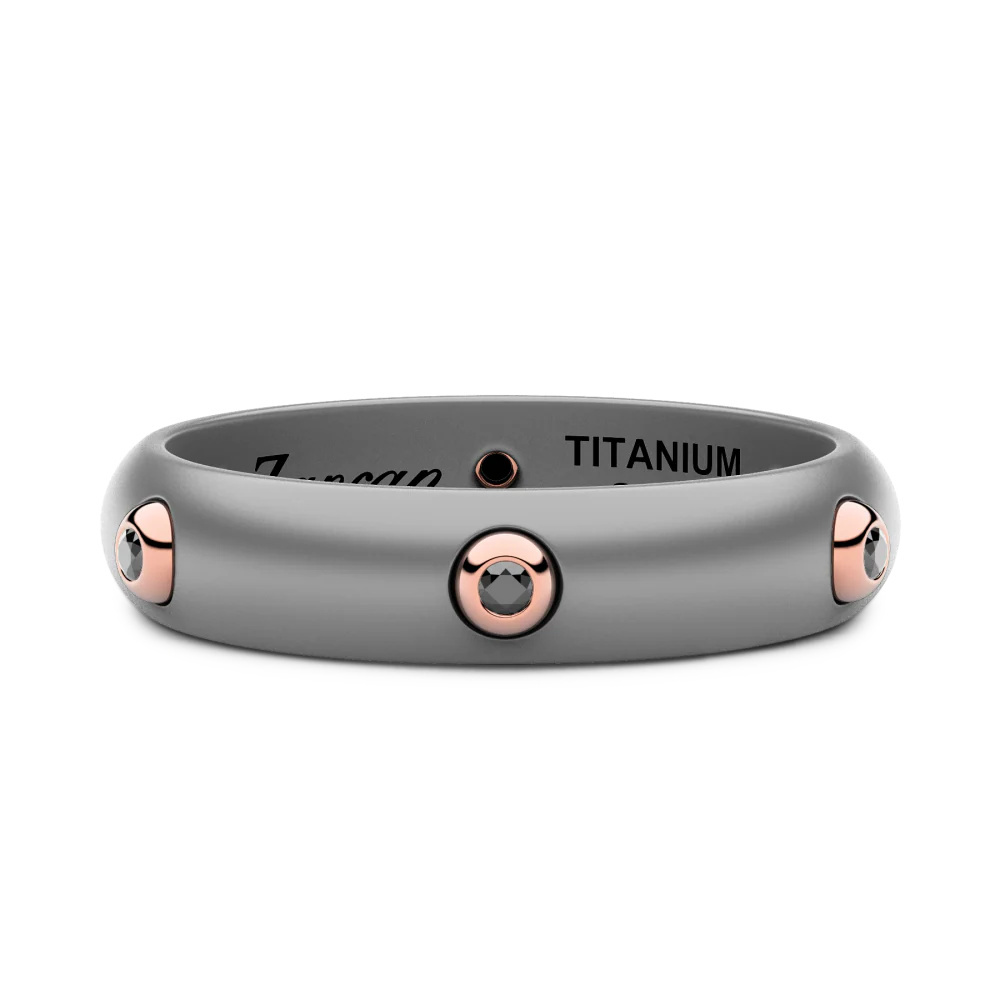 Zancan Zancan ring in titanium, 18kt gold and diamonds ETA114R