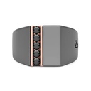 Zancan Zancan Ring In Titanium, 18Kt Gold, And Natural Diamonds ETA206R