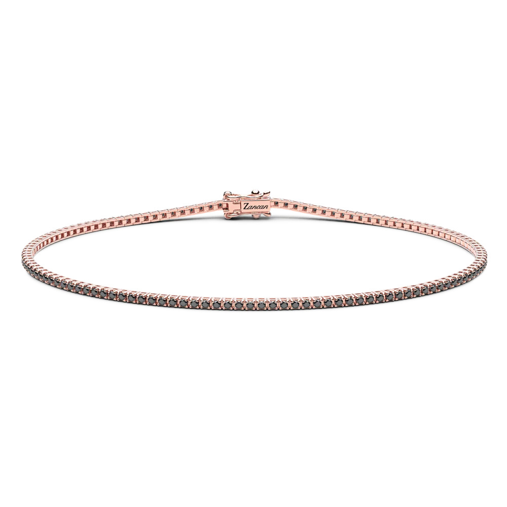 Zancan Zancan Tennis Bracelet In 18Kt Rose Gold With Black Diamonds ETU11R-115