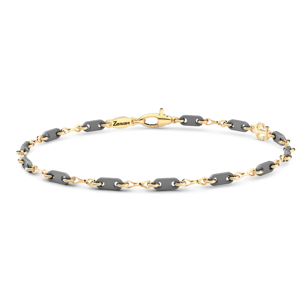 Zancan Zancan Titanium & 18Kt Gold Bracelet ETB202