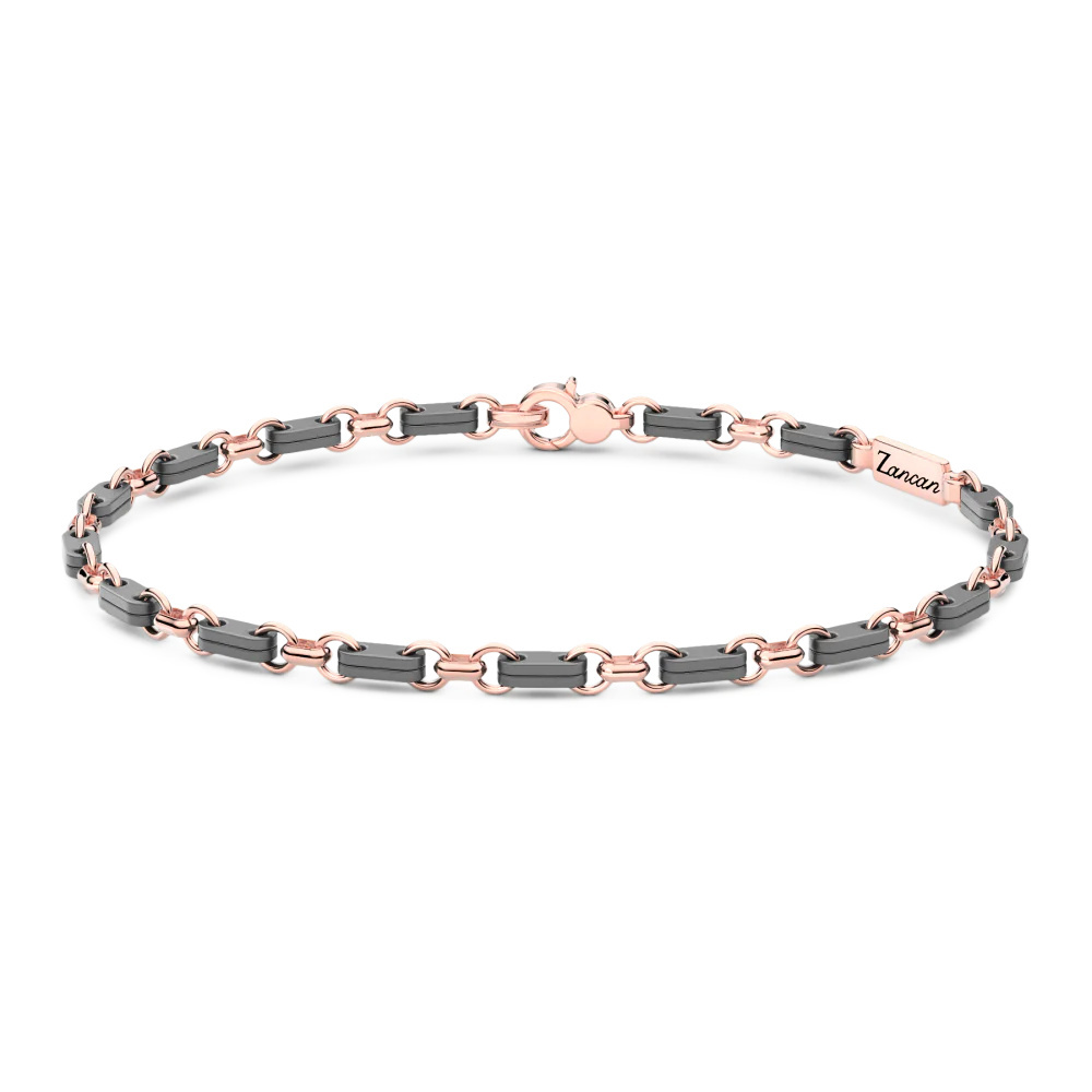Zancan Zancan Titanium & 18Kt Gold Bracelet ETB207