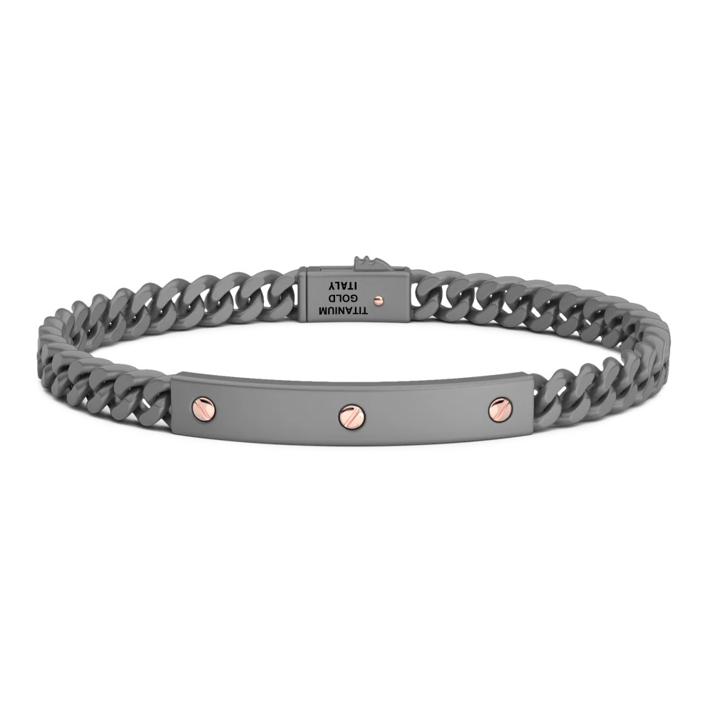Zancan Zancan Titanium & 18Kt Gold Bracelet ETB212