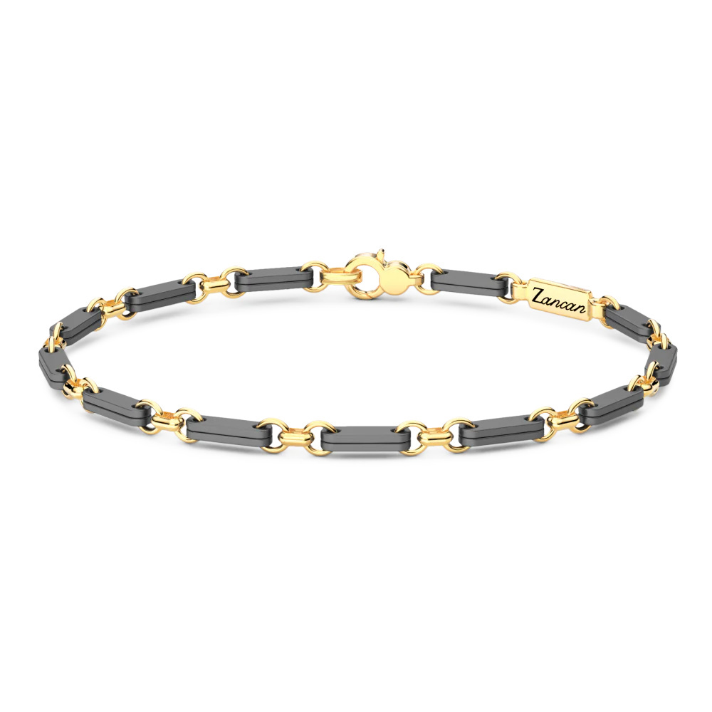 Zancan Zancan Titanium & 18Kt Gold Bracelet ETB206