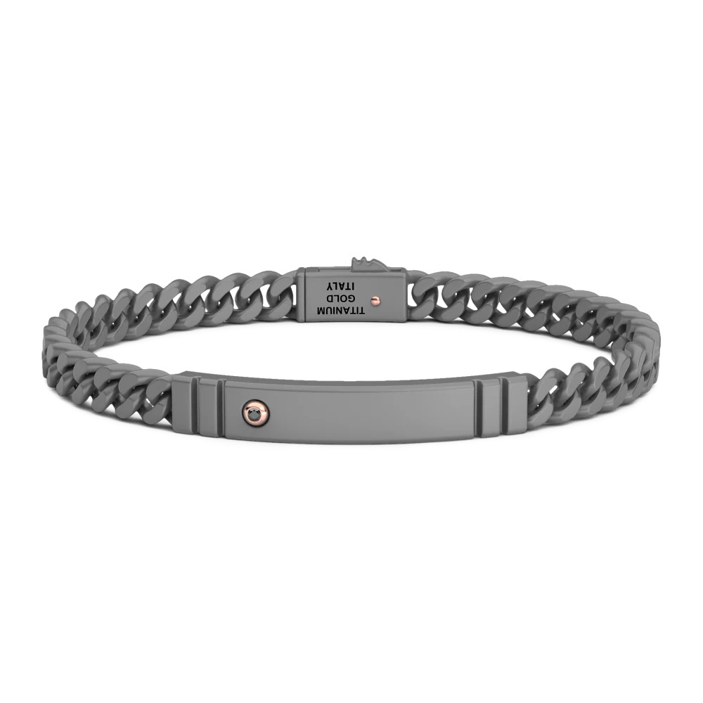 Zancan Zancan Titanium & 18Kt Gold Bracelet ETB215R