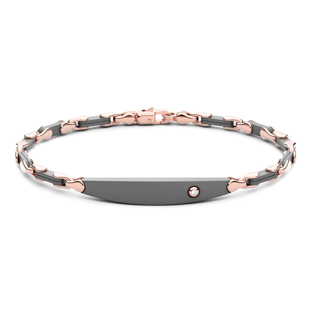 Zancan Zancan Titanium & 18Kt Gold Bracelet ETB201