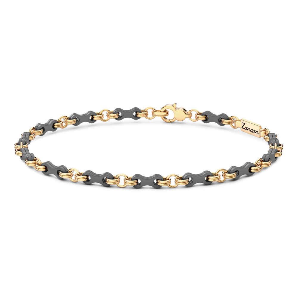 Zancan Zancan Titanium & 18Kt Gold Bracelet ETB204