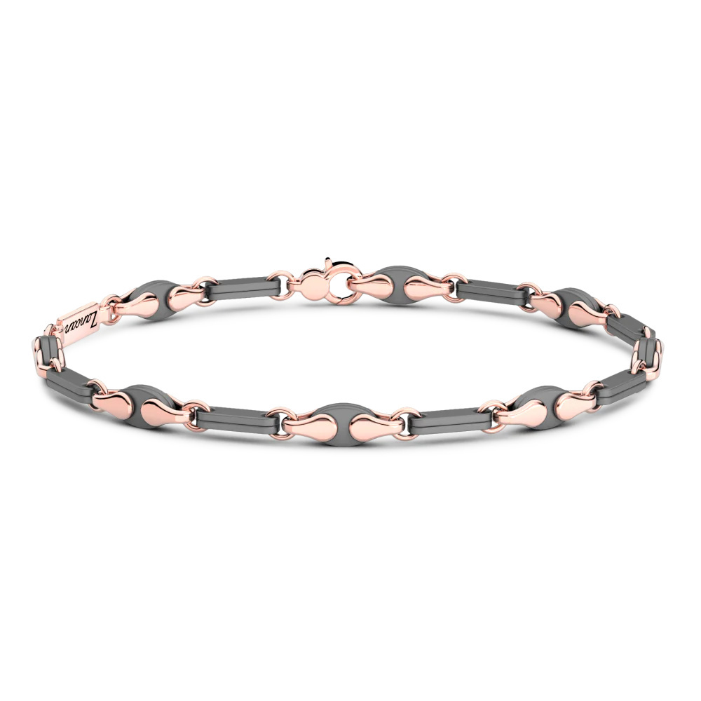 Zancan Zancan Titanium & 18Kt Gold Bracelet ETB203