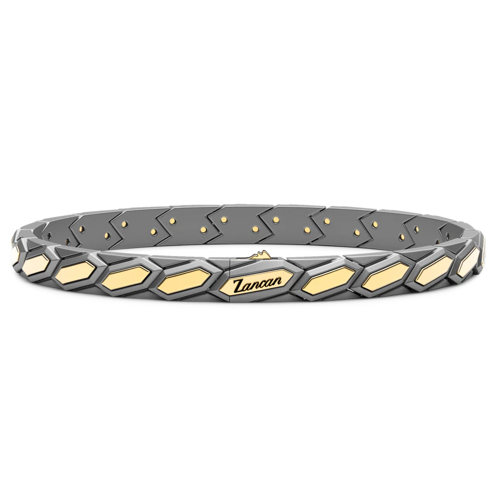 Zancan Zancan Titanium & 18Kt Gold Bracelet ETB232 #2