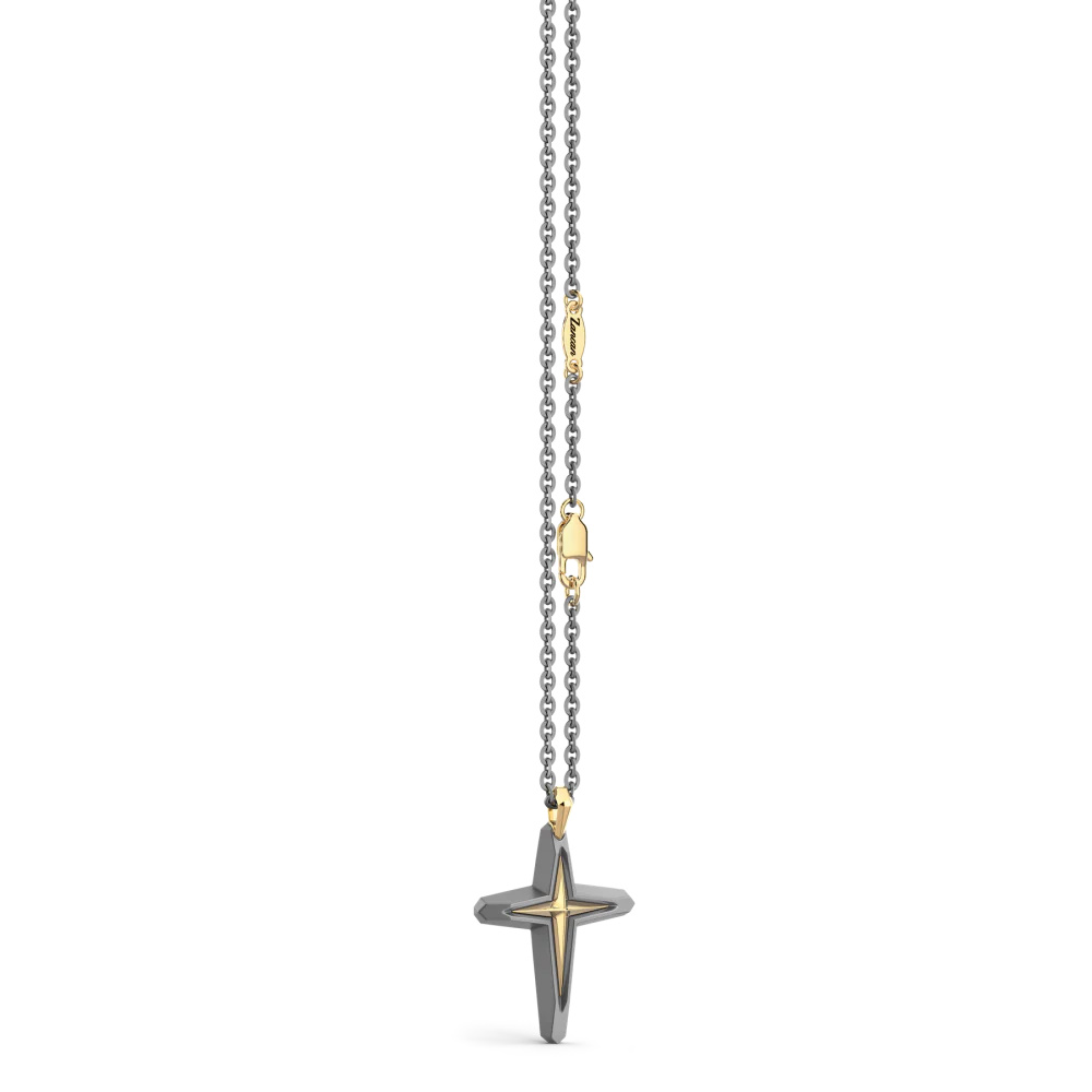 Zancan Zancan Titanium & 18Kt Gold Necklace ETC234 #3