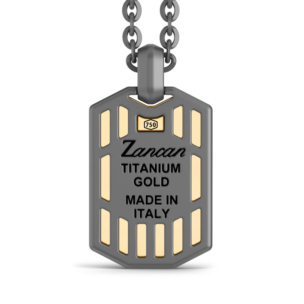 Zancan Zancan Titanium & 18Kt Gold Necklace ETC239 #2