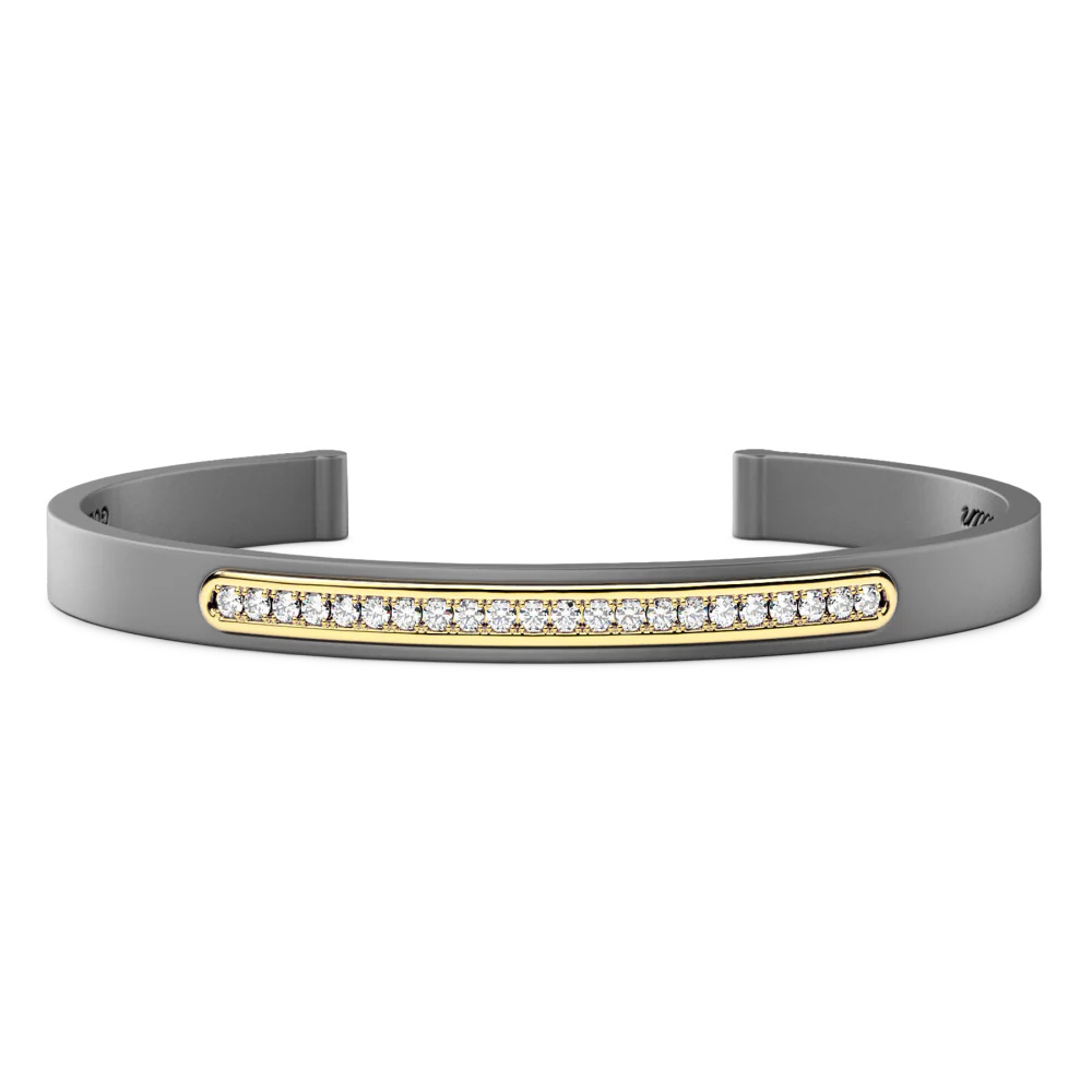 Zancan Zancan Titanium, 18Kt Gold & Diamond Bracelet ETB219G