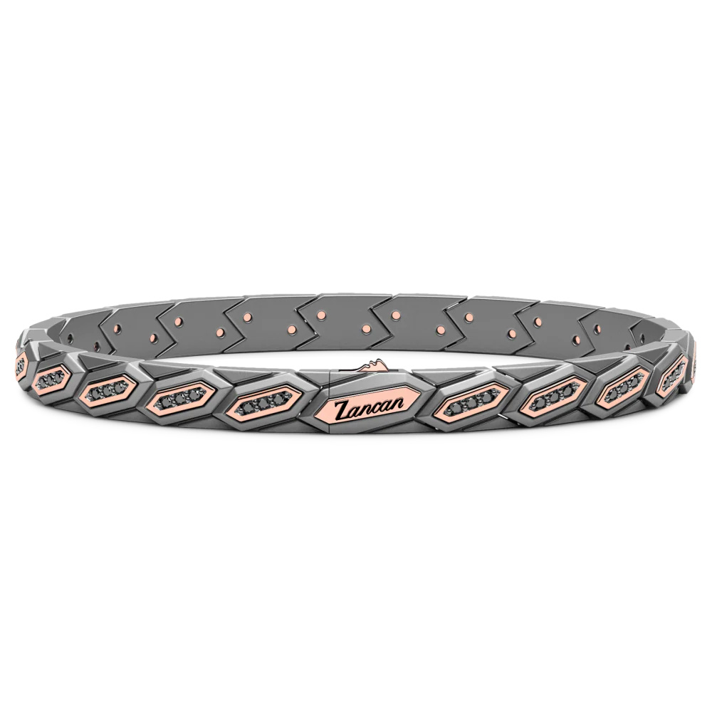 Zancan Zancan Titanium, 18Kt Gold & Diamond Bracelet ETB231R #2