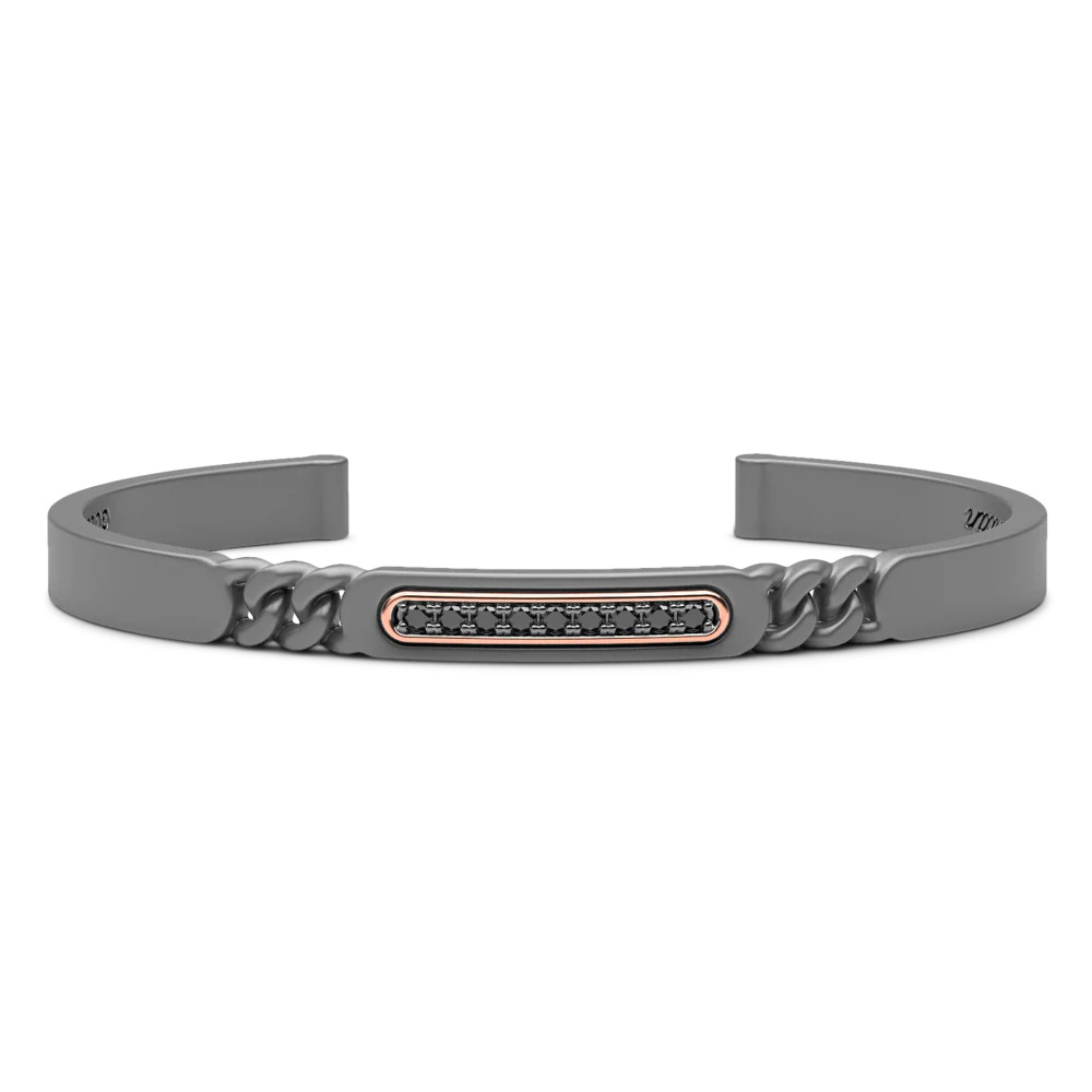 Zancan Zancan Titanium, 18Kt Gold & Diamond Bracelet ETB226R