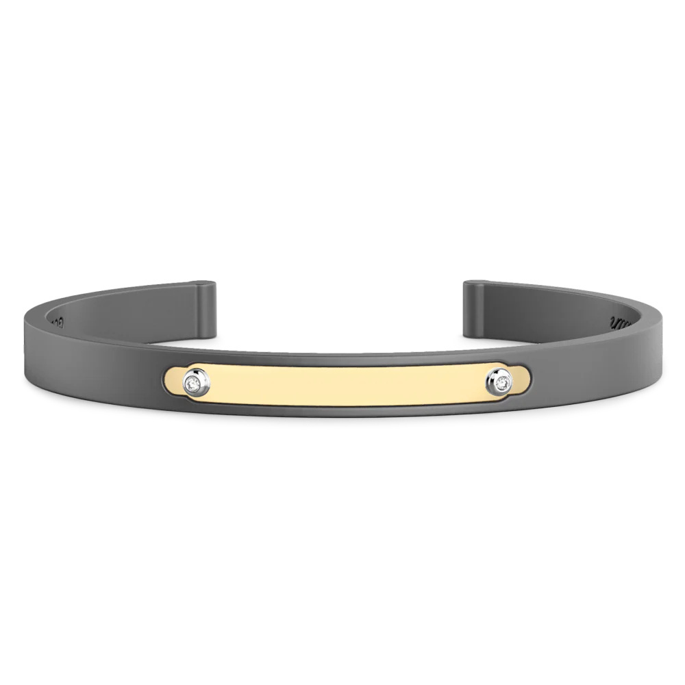 Zancan Zancan Titanium, 18Kt Gold & Diamond Bracelet ETB228