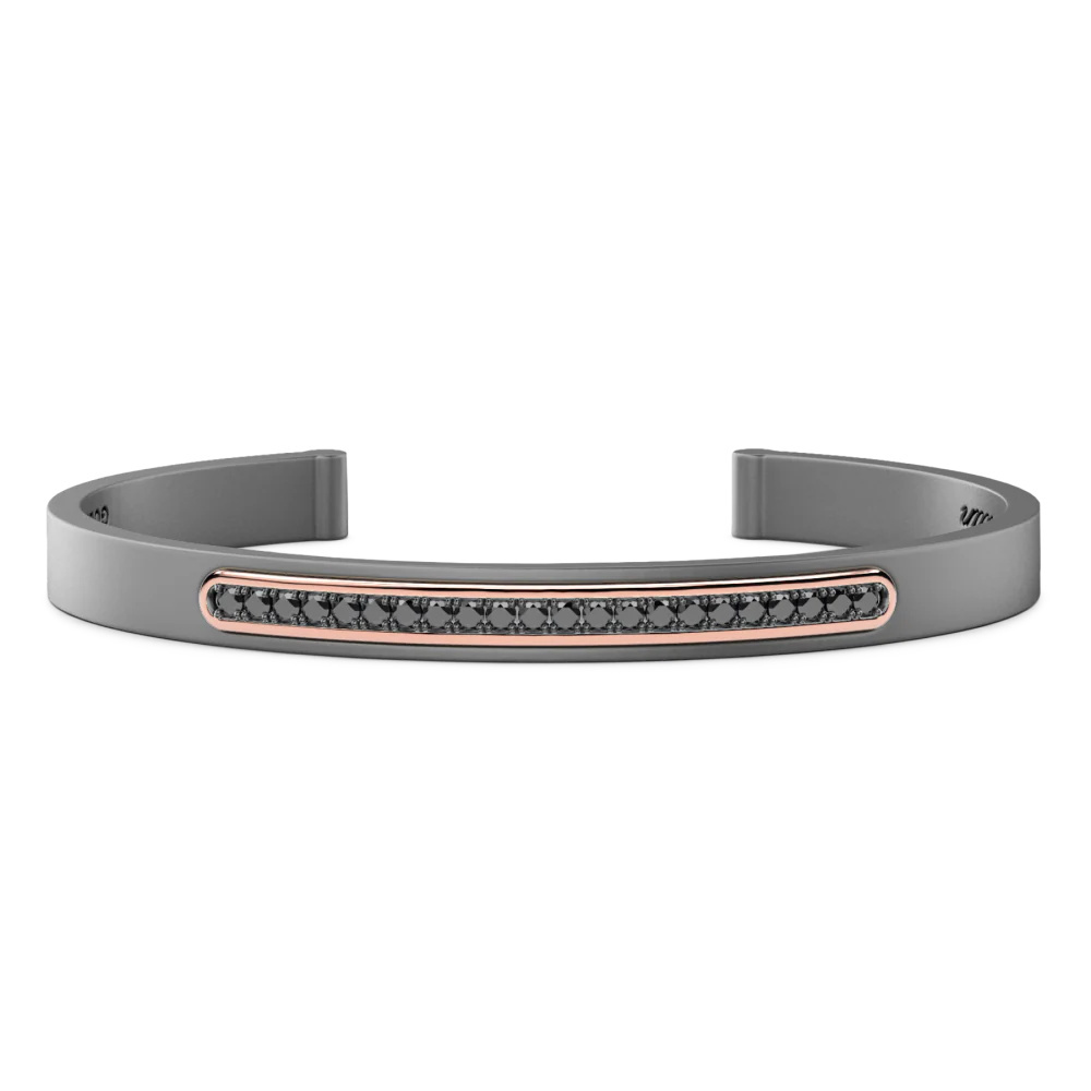 Zancan Zancan Titanium, 18Kt Gold & Diamond Bracelet ETB220R