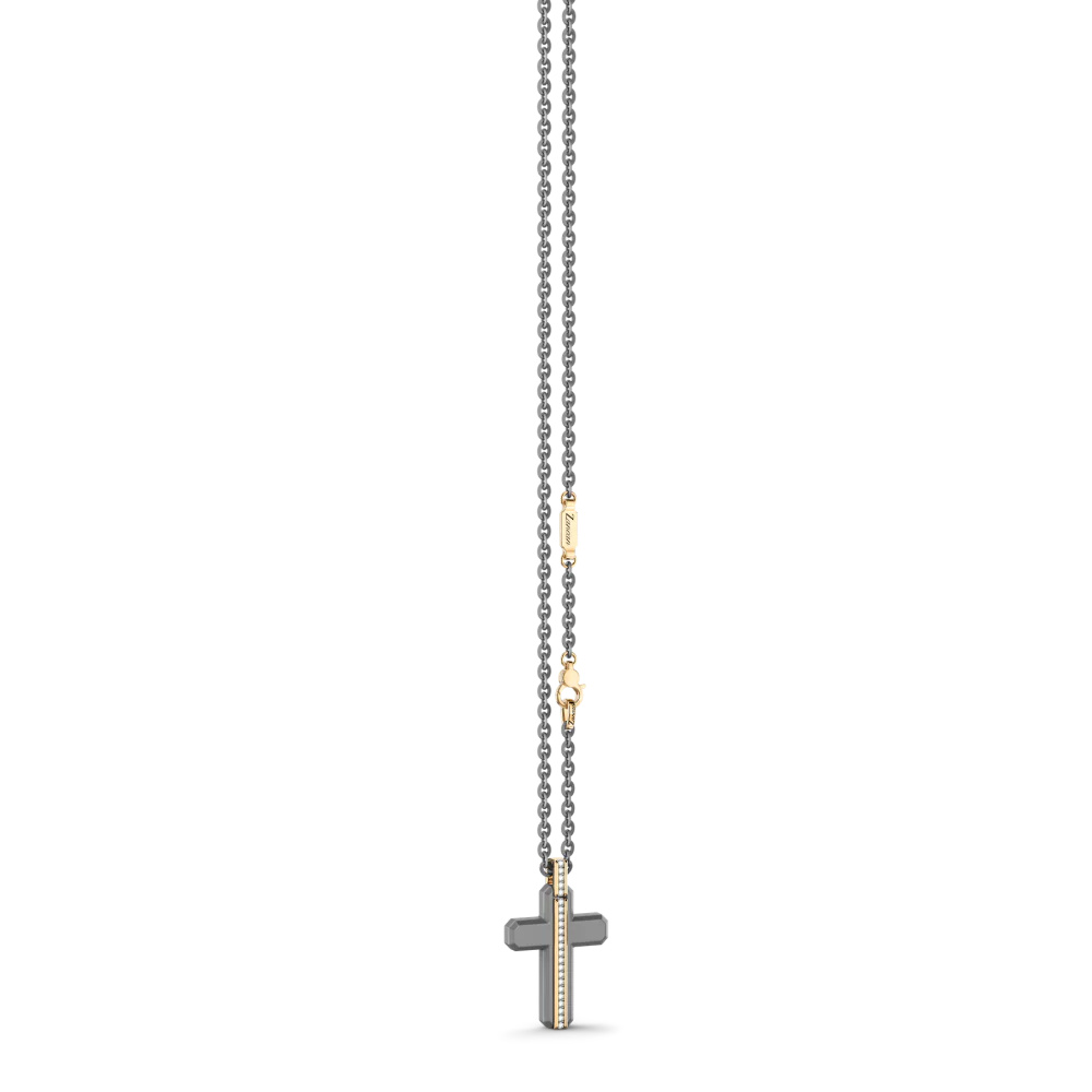 Zancan Zancan Titanium, 18Kt Gold & Diamond Necklace ETC236G-55 #3