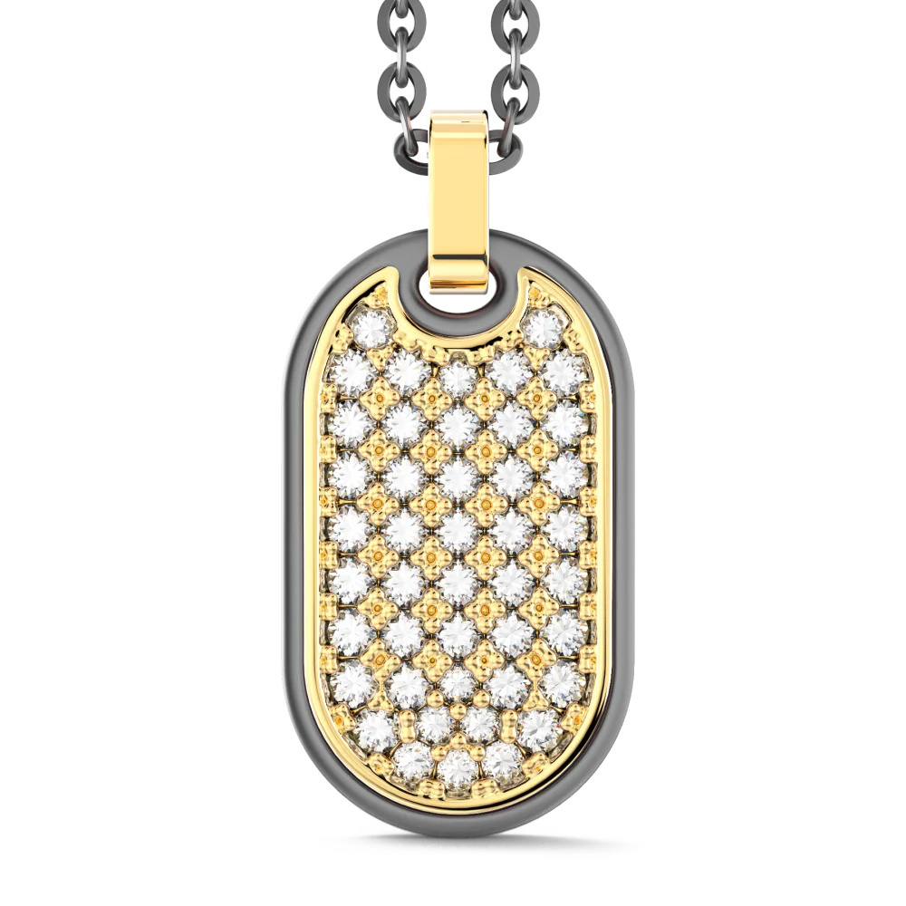 Zancan Zancan Titanium, 18Kt Gold & Diamond Necklace ETC230G-55