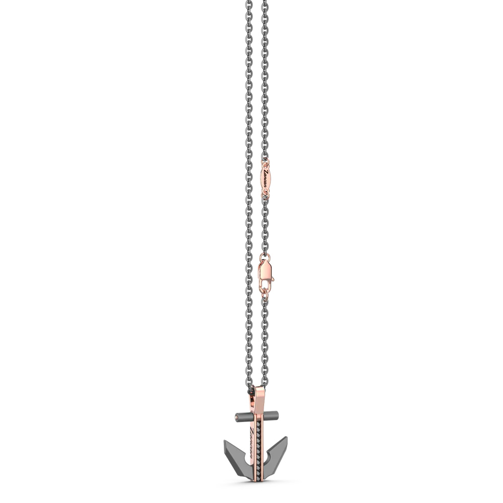 Zancan Zancan Titanium, 18Kt Gold & Diamond Necklace ETC229R-55 #3