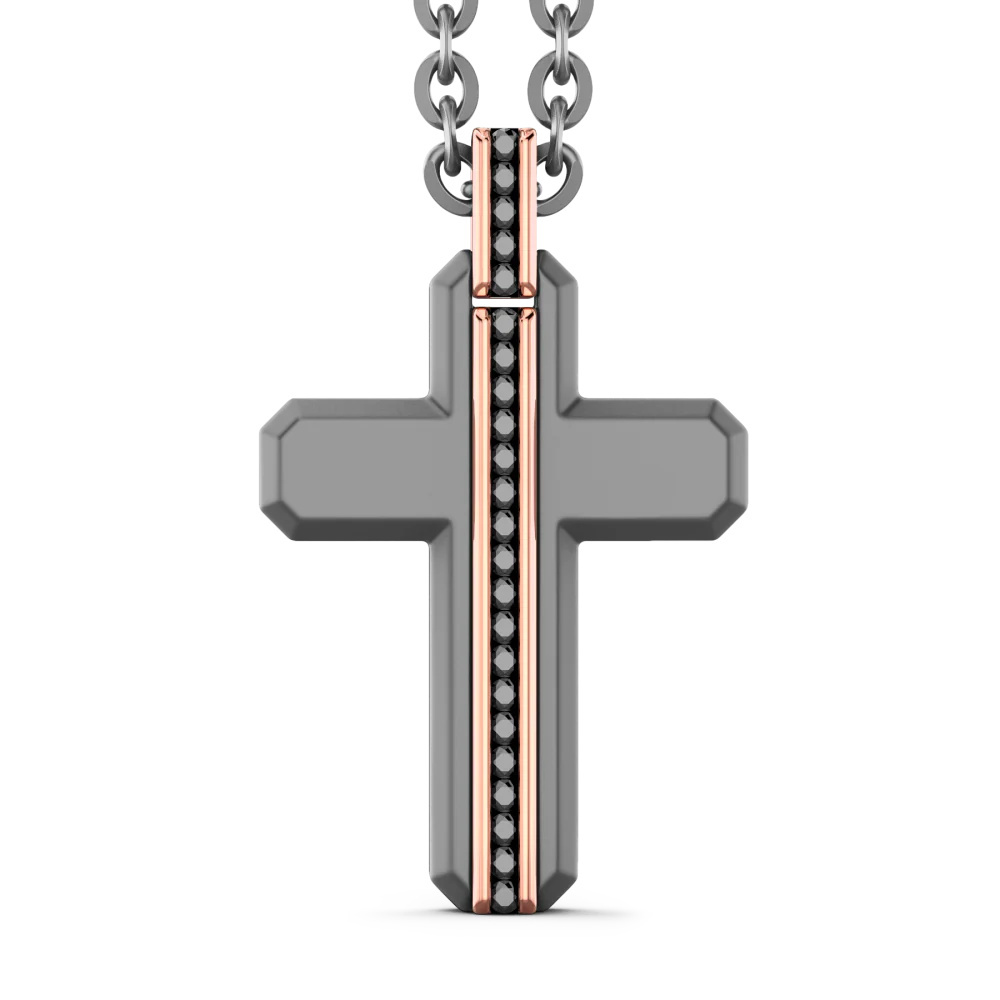 Zancan Zancan Titanium, 18Kt Gold & Diamond Necklace ETC240R-55