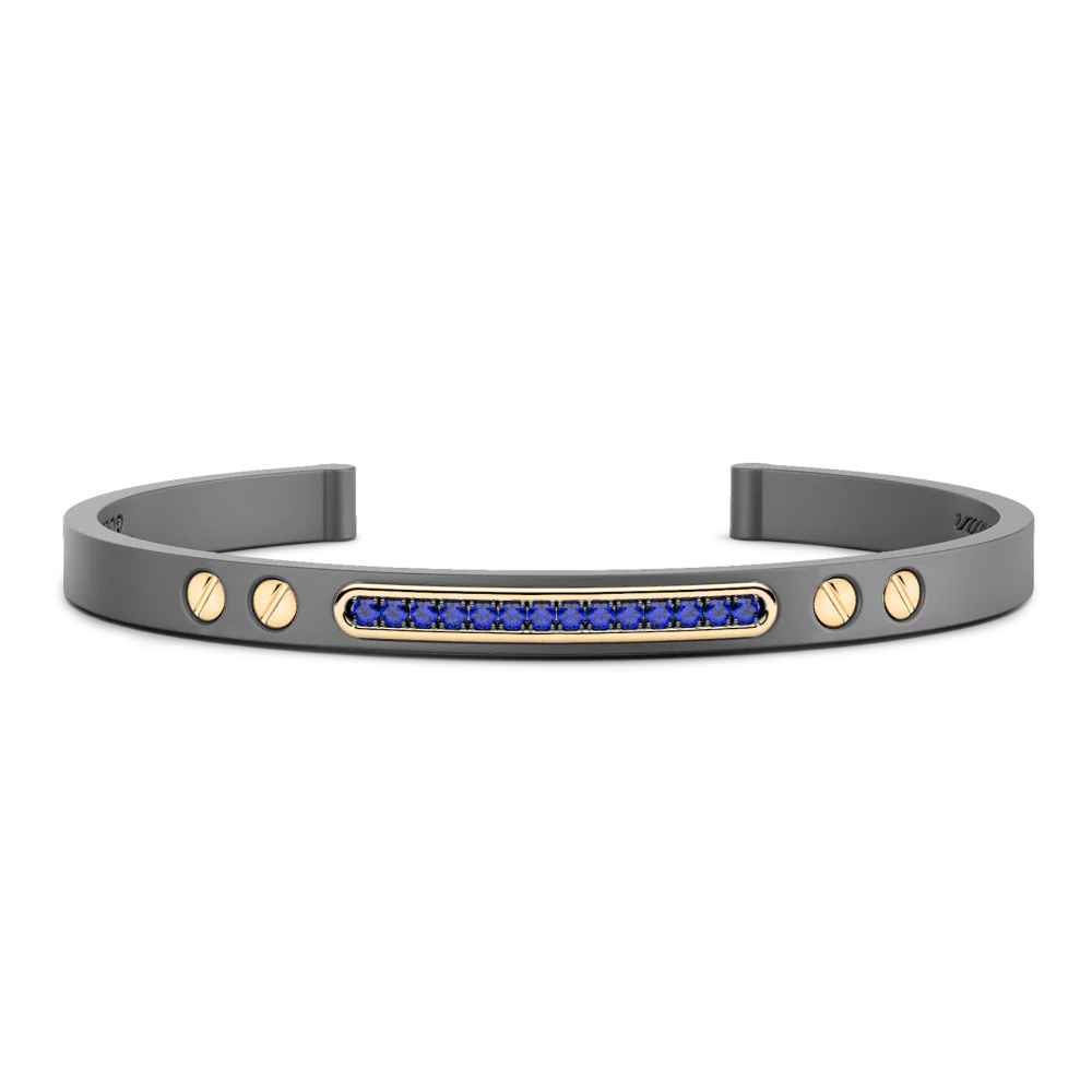Zancan Zancan Titanium, 18Kt Gold & Precious Stone Bracelet ETB224